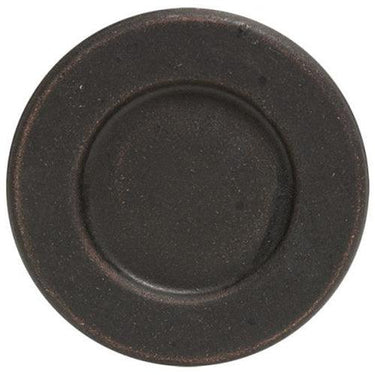 6 Black Weathered Plate w Rim - The Fox Decor